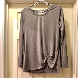 Gray top, long sleeved, professional